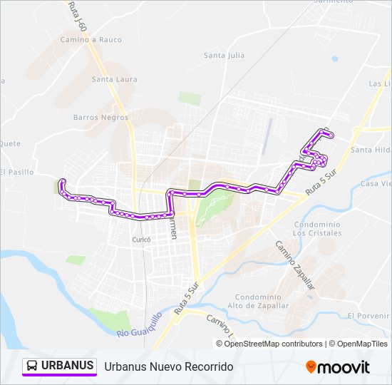 Mapa de URBANUS de autobús