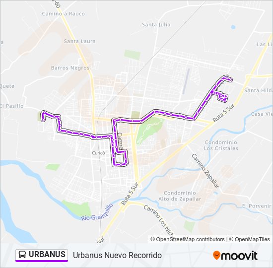 Mapa de URBANUS de autobús