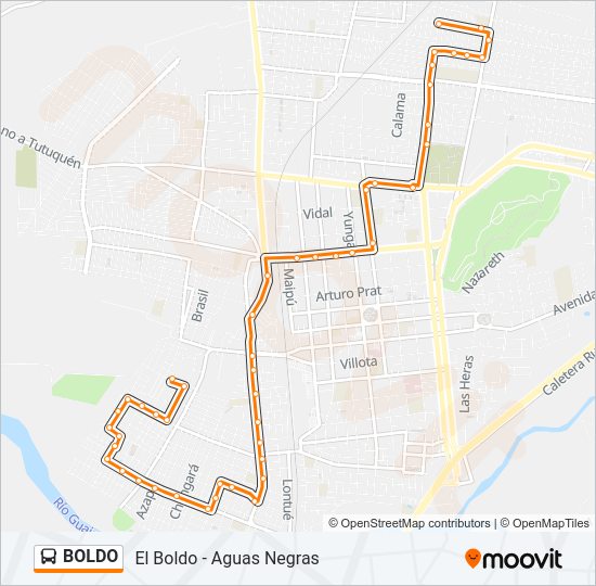 Mapa de BOLDO de autobús