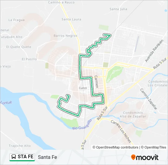 STA FE Bus Line Map