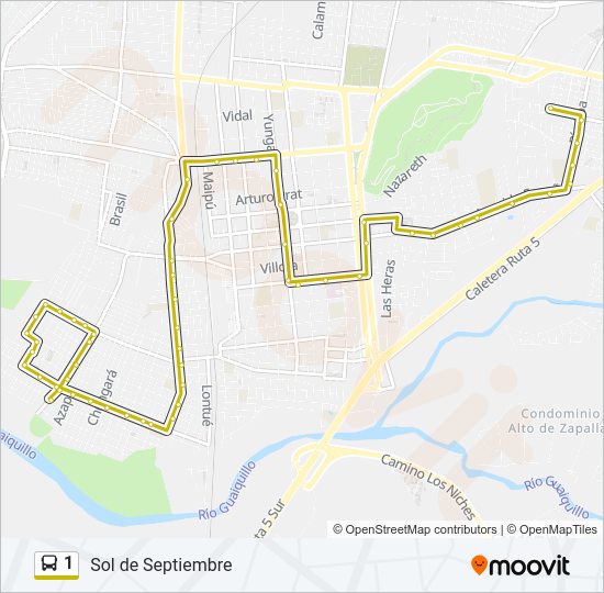 Mapa de 1 de autobús