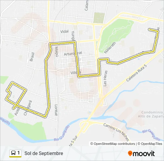 1 Bus Line Map