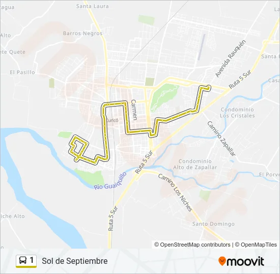 1 Bus Line Map