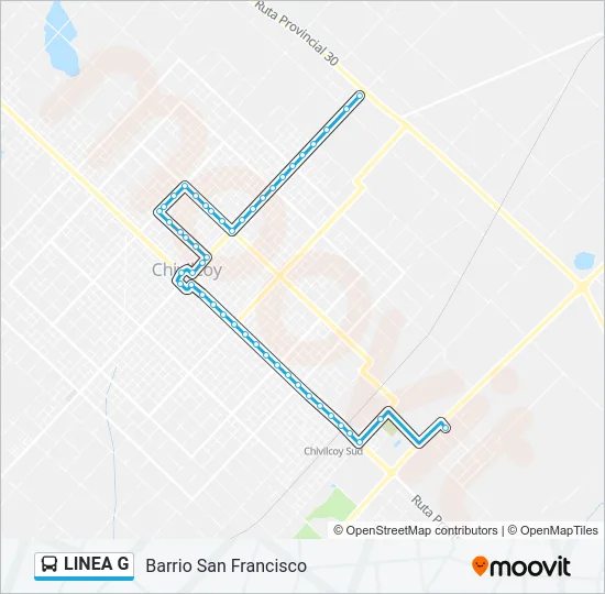 LINEA G Bus Line Map