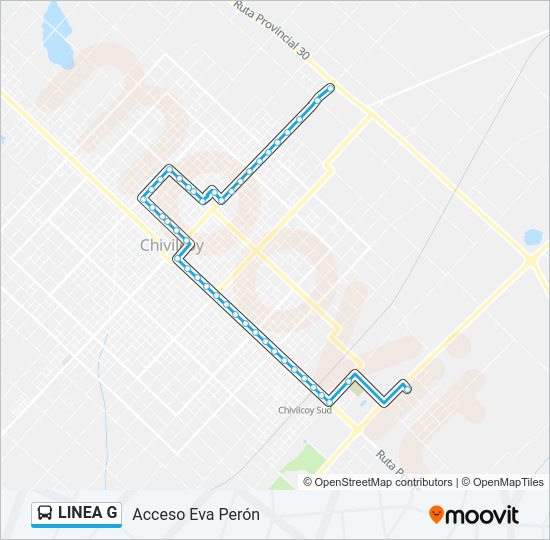 Mapa de LINEA G de autobús