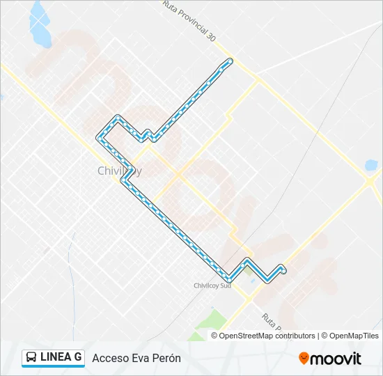 Mapa de LINEA G de autobús