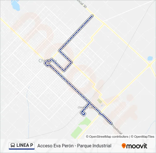 LINEA P Bus Line Map