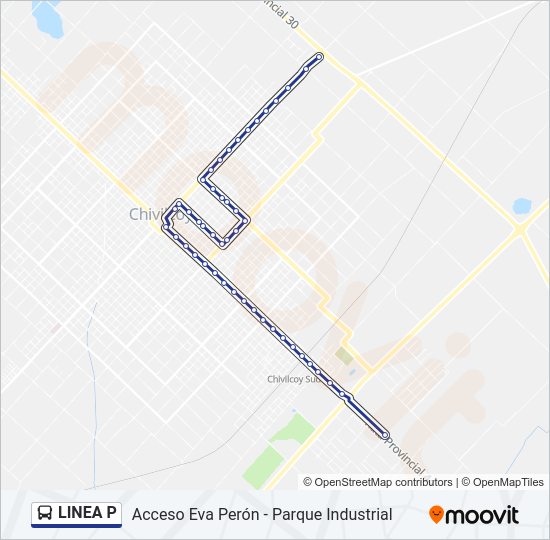 LINEA P Bus Line Map