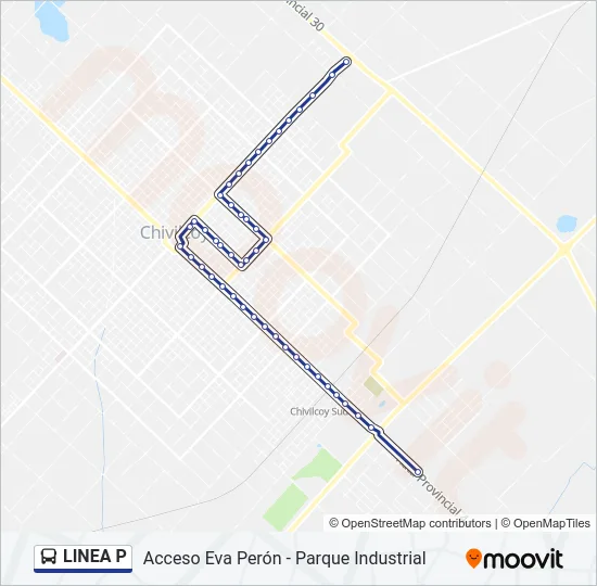 LINEA P Bus Line Map