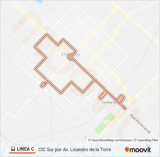 LINEA C Bus Line Map