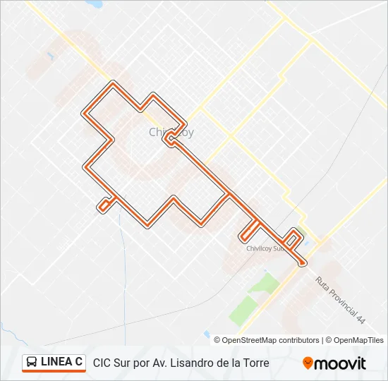 LINEA C Bus Line Map