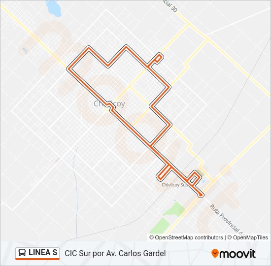 LINEA S Bus Line Map