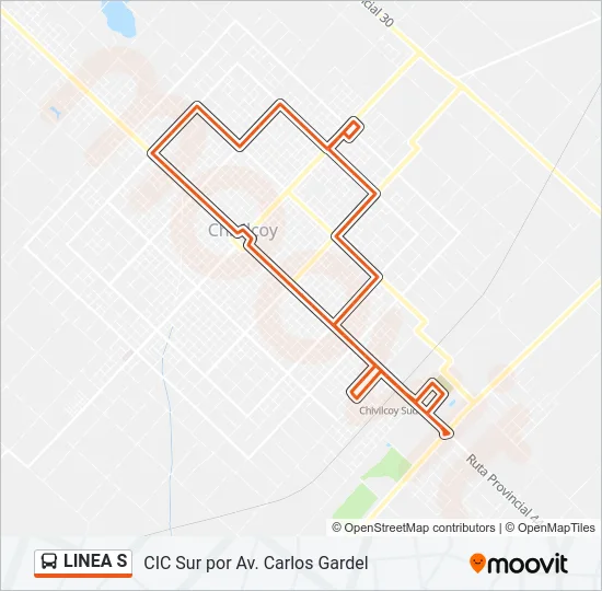 Mapa de LINEA S de autobús