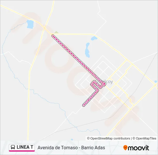 LINEA T Bus Line Map