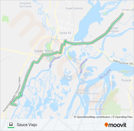 Mapa de C VERDE de autobús