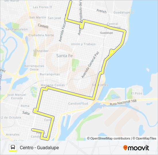 Mapa de 16 de autobús