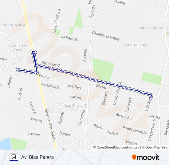 Mapa de 21 de autobús