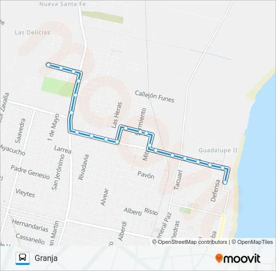 RONDA B Bus Line Map