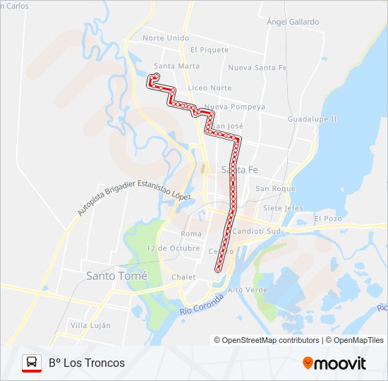 Mapa de 1 de autobús