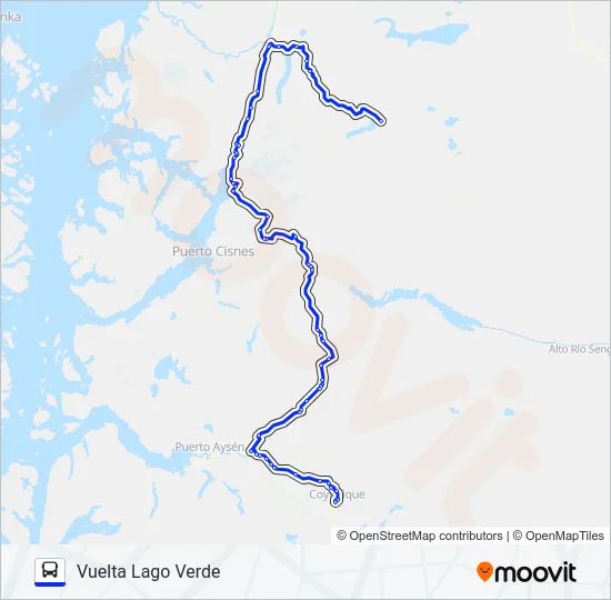 COYHAIQUE - LAGO VERDE Bus Line Map