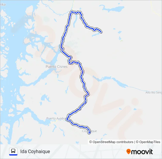 COYHAIQUE - LAGO VERDE Bus Line Map