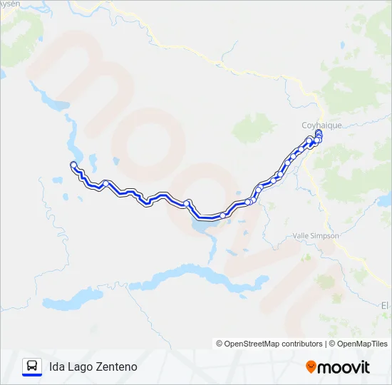 COYHAIQUE - LAGO ZENTENO Bus Line Map