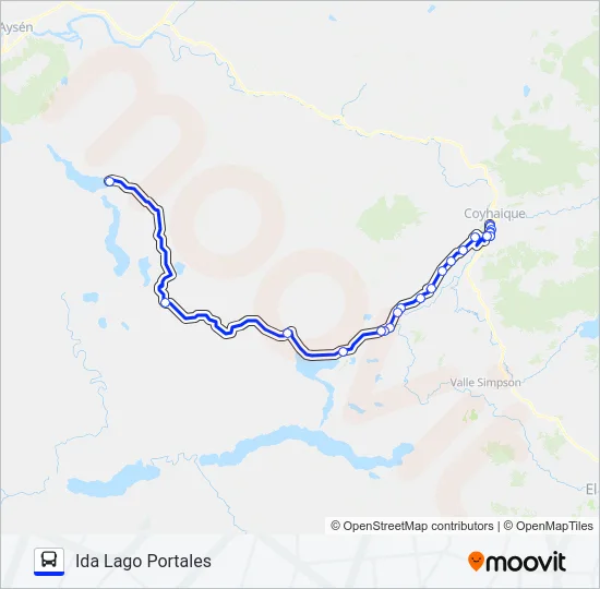 COYHAIQUE / LAGO PORTALES Bus Line Map