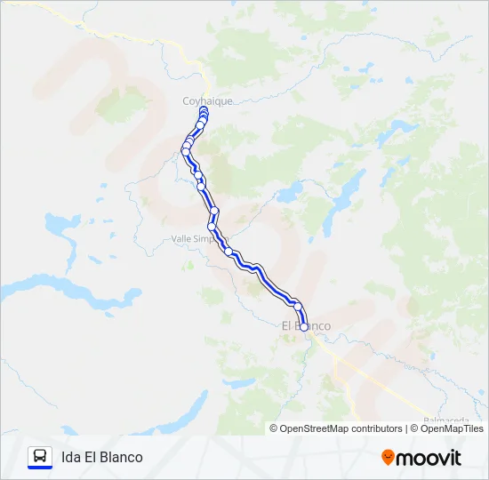 COYHAIQUE / EL BLANCO Bus Line Map