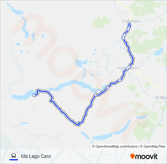 COYHAIQUE / LAGO CARO Bus Line Map