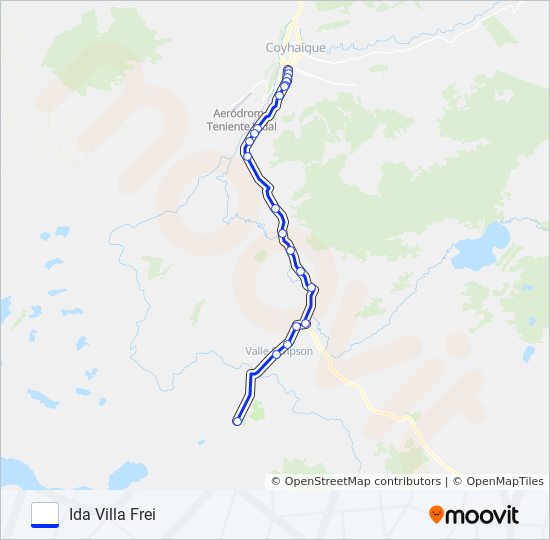 Mapa de COYHAIQUE / VILLA FREI de autobús