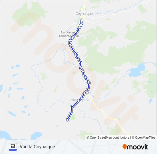 Mapa de COYHAIQUE / VILLA FREI de autobús