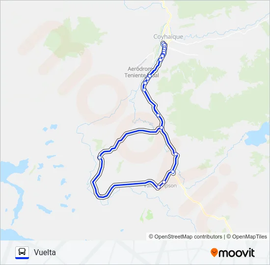 COYHAIQUE / ENSENADA VALLE SIMPSON / VALLE SIMPSON Bus Line Map