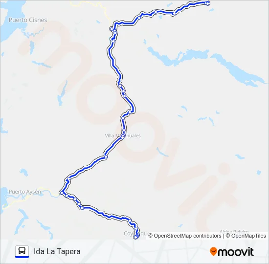 COYHAIQUE - LA TAPERA Bus Line Map