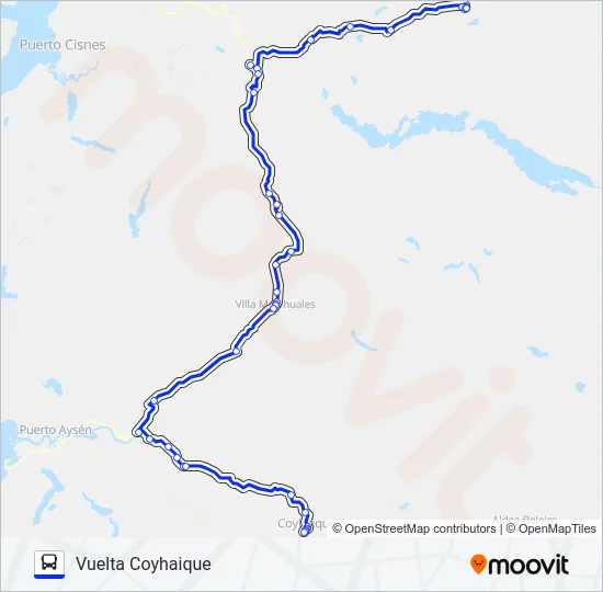 COYHAIQUE - LA TAPERA Bus Line Map