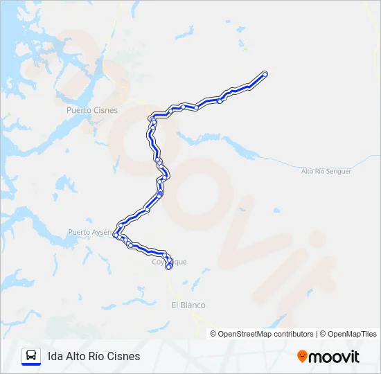 COYHAIQUE / ALTO RÍO CISNES Bus Line Map