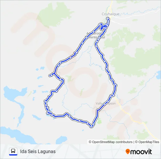COYHAIQUE / VALLE SIMPSON / SEIS LAGUNAS Bus Line Map