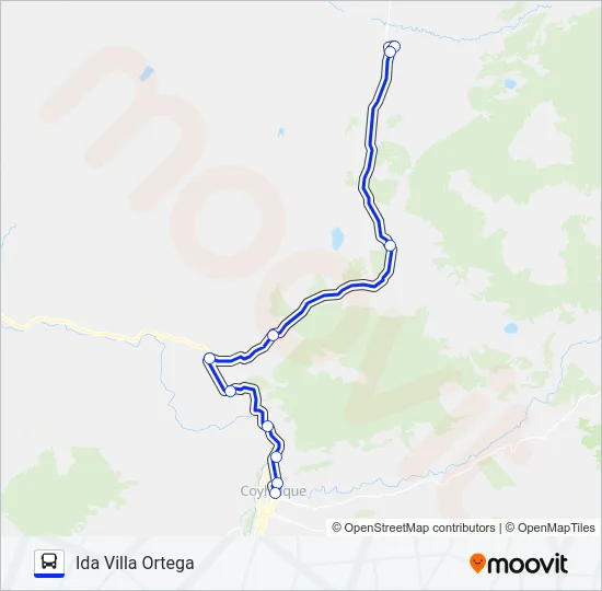 COYHAIQUE / VILLA ORTEGA Bus Line Map
