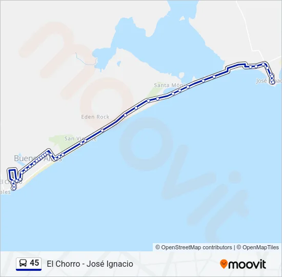 45 Bus Line Map
