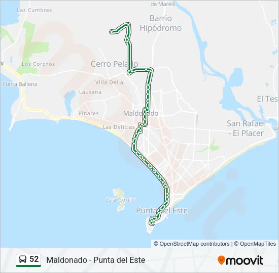 52 Bus Line Map