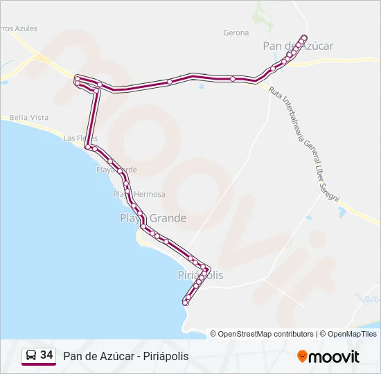 34 Bus Line Map