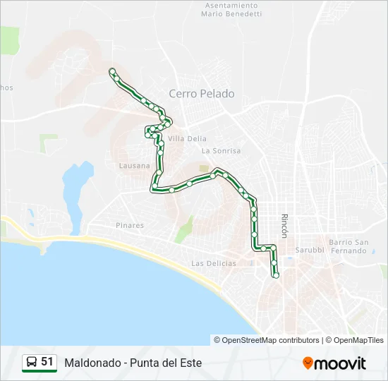 51 Bus Line Map