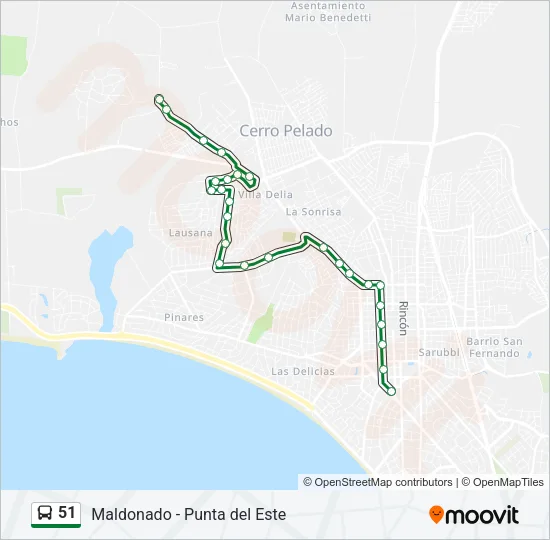51 Bus Line Map