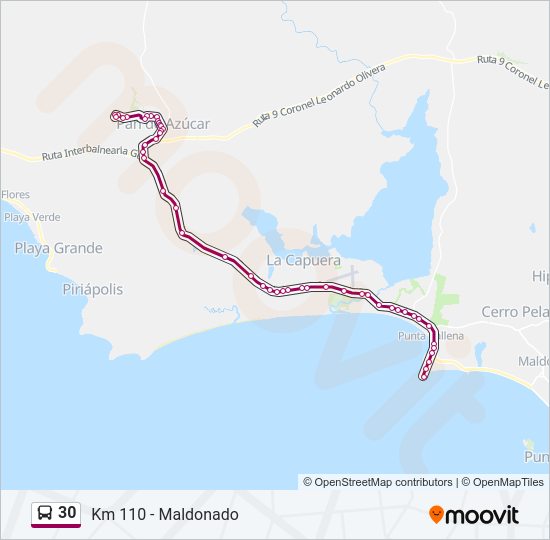 Mapa de 30 de autobús