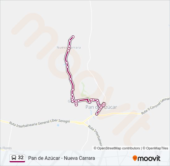 Mapa de 32 de autobús