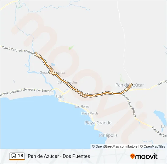 18 Bus Line Map