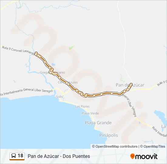 18 Bus Line Map