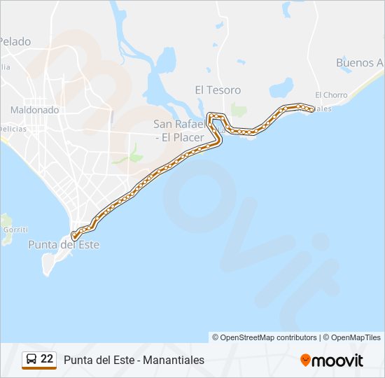 22 bus Line Map