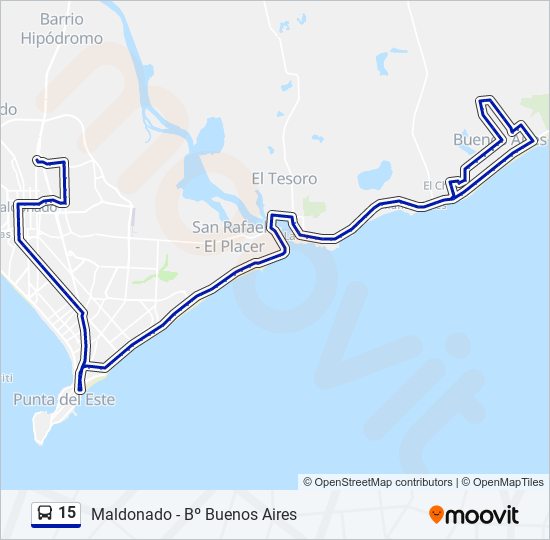 Mapa de 15 de autobús