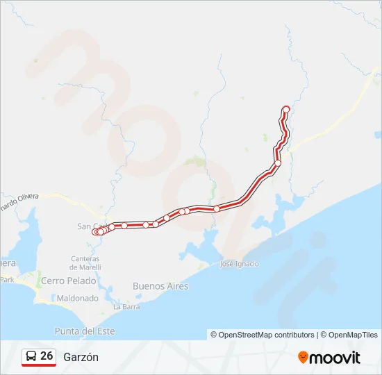 26 Bus Line Map