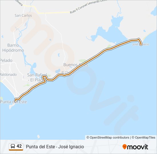 42 bus Line Map